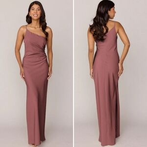 Revelry Jade Crepe Bridesmaid Dress Size 6 Dusty Rose